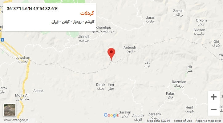 روستای گردلات بر روی نقشه