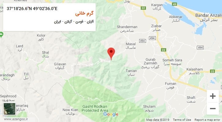 روستای گرم خانی بر روی نقشه