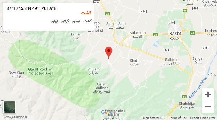روستای گشت بر روی نقشه