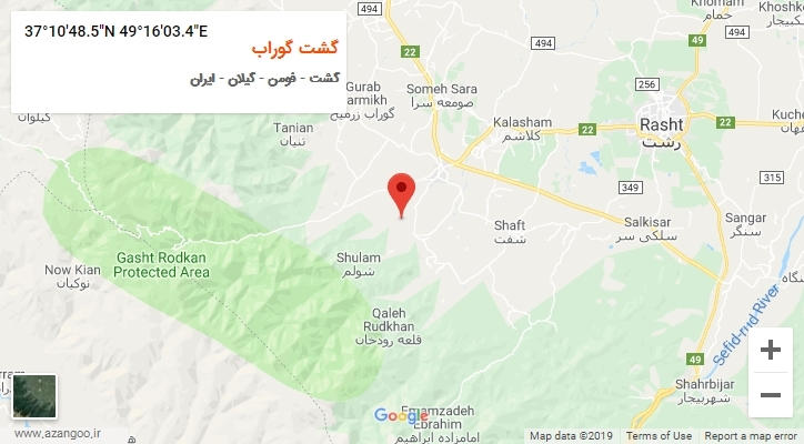 روستای گشت گوراب بر روی نقشه