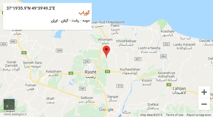 روستای گوراب بر روی نقشه