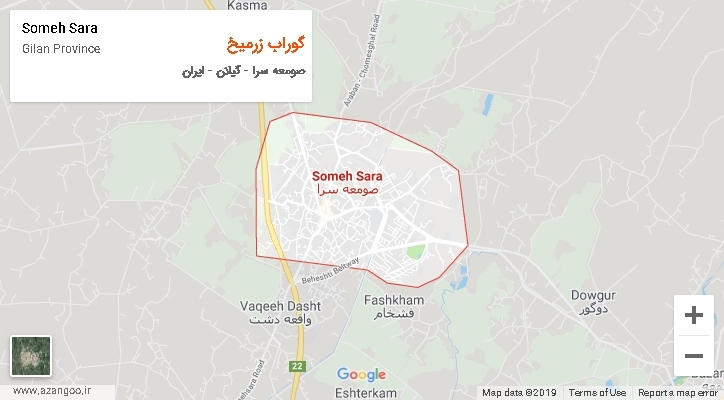 دهستان گوراب زرمیخ بر روی نقشه