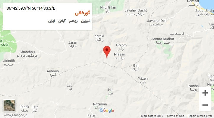 روستای گورخانی بر روی نقشه
