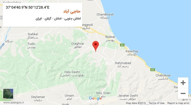 روستای حاجی آباد بر روی نقشه