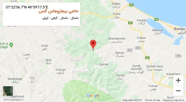روستای حاجی بیجاروجاس گنس بر روی نقشه