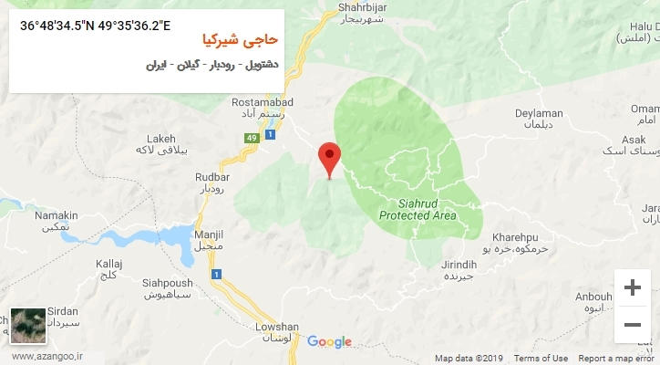 روستای حاجی شیرکیا بر روی نقشه