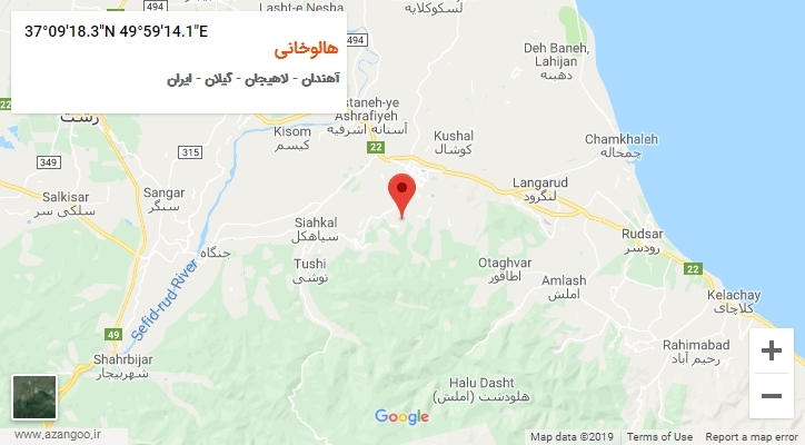 روستای هالوخانی بر روی نقشه