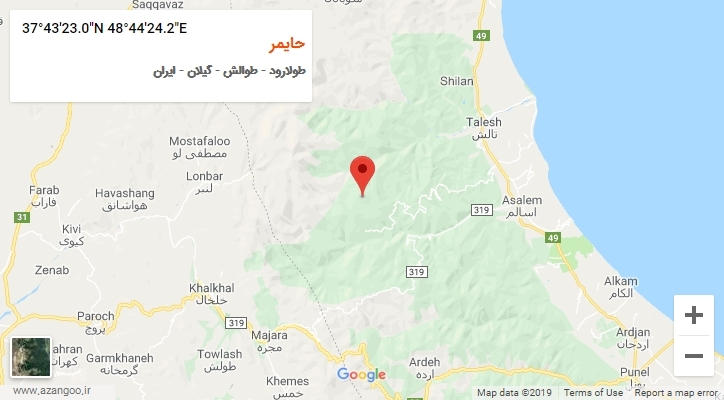 روستای حایمر بر روی نقشه