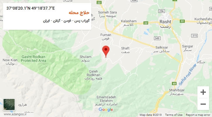 روستای حلاج محله بر روی نقشه