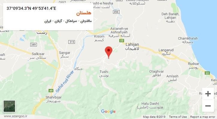 روستای هلستان بر روی نقشه