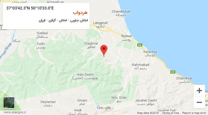 روستای هردواب بر روی نقشه