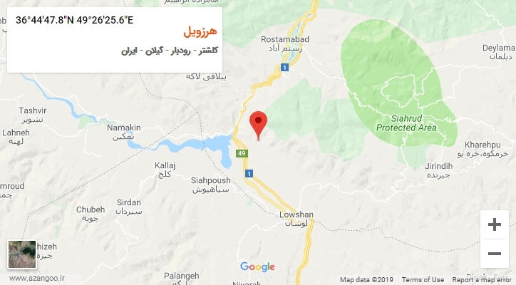روستای هرزویل بر روی نقشه