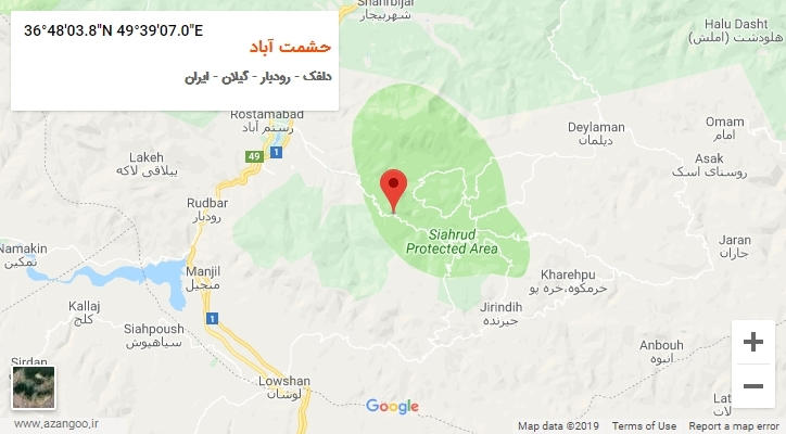روستای حشمت آباد بر روی نقشه