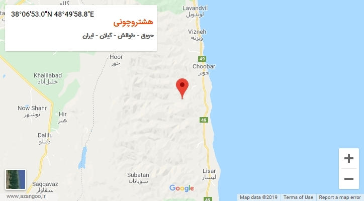 روستای هشتروچونی بر روی نقشه