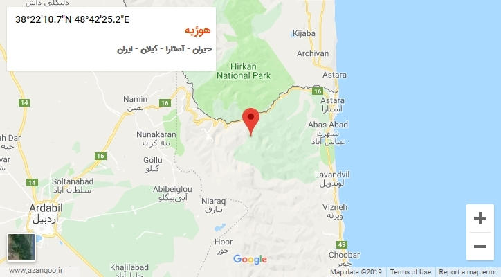 روستای هوژیه بر روی نقشه