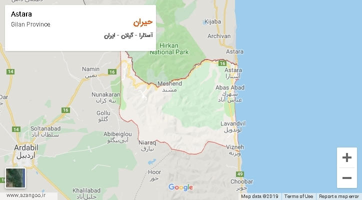دهستان حیران بر روی نقشه