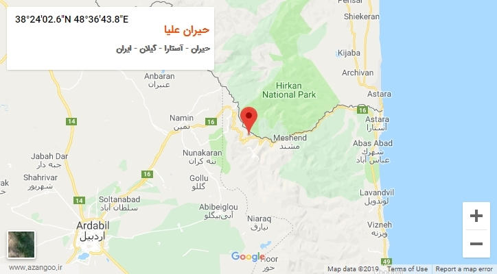 روستای حیران علیا بر روی نقشه