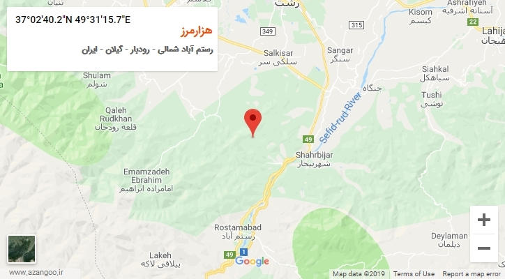 روستای هزارمرز بر روی نقشه