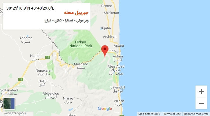 روستای جبرییل محله بر روی نقشه