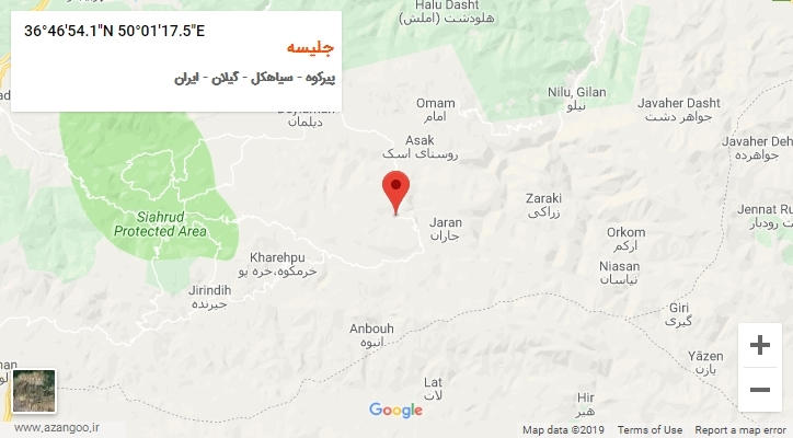 روستای جلیسه بر روی نقشه