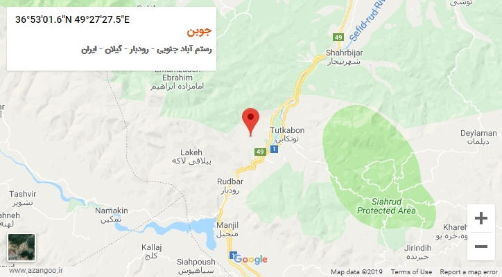 روستای جوبن بر روی نقشه