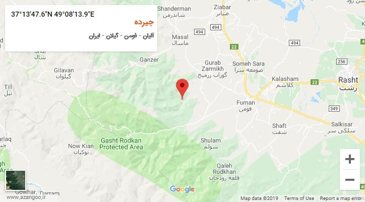 روستای جیرده بر روی نقشه