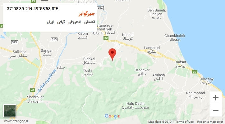 روستای جیرگوابر بر روی نقشه