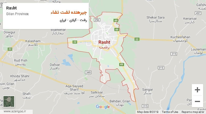 دهستان جیرهنده لشت نشاء بر روی نقشه