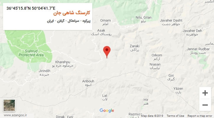 روستای کارسنگ شاهی جان بر روی نقشه