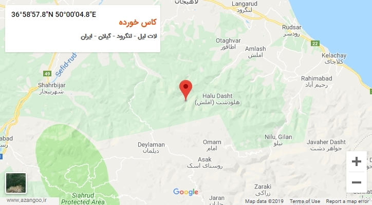 روستای کاس خورده بر روی نقشه