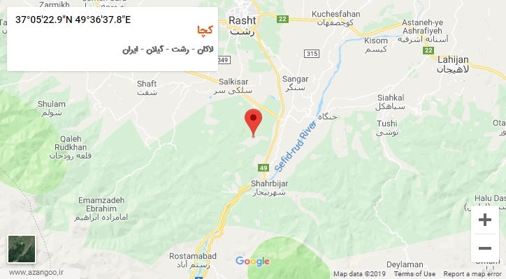 روستای کچا بر روی نقشه