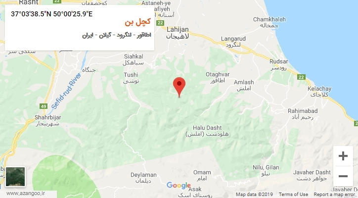 روستای کچل بن بر روی نقشه
