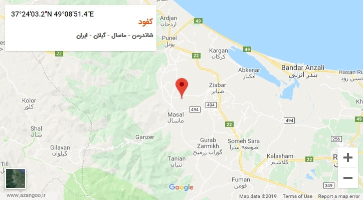 روستای کفود بر روی نقشه