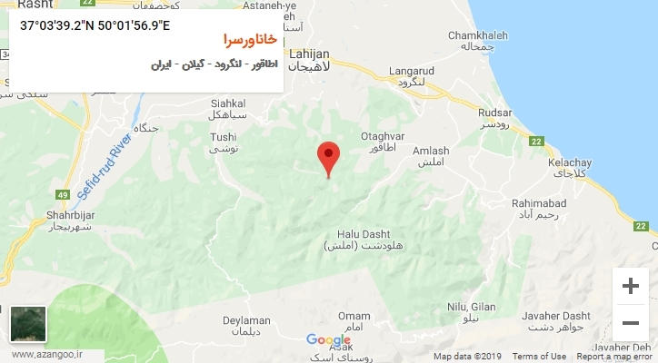 روستای خاناورسرا بر روی نقشه
