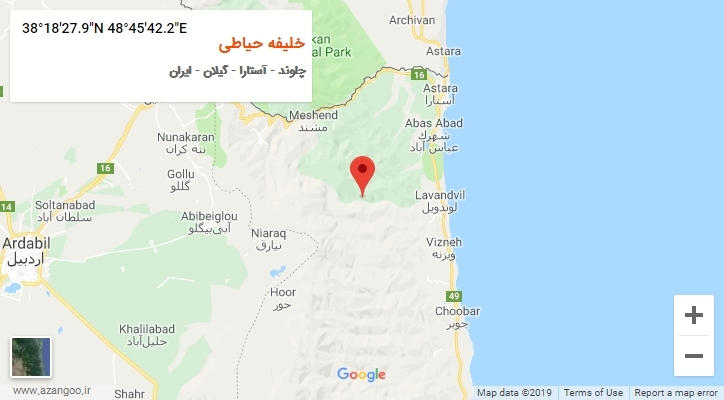 روستای خلیفه حیاطی بر روی نقشه