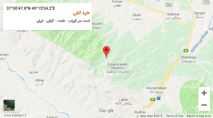 روستای خره کش بر روی نقشه