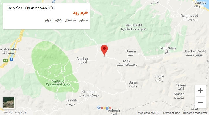 روستای خرم رود بر روی نقشه