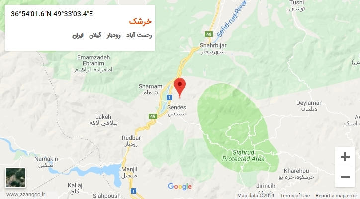 روستای خرشک بر روی نقشه