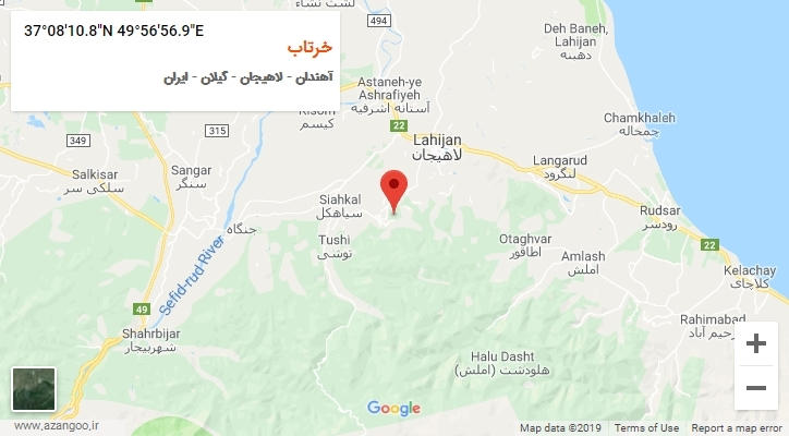روستای خرتاب بر روی نقشه