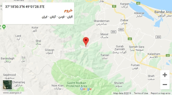 روستای خروم بر روی نقشه