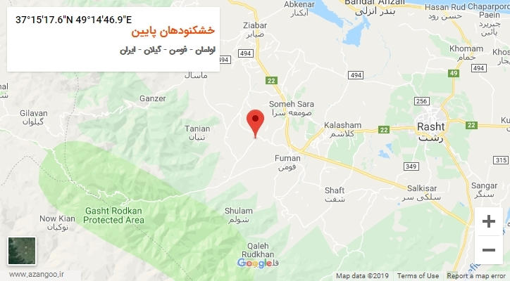 روستای خشکنودهان پایین بر روی نقشه