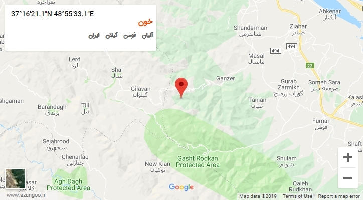روستای خون بر روی نقشه