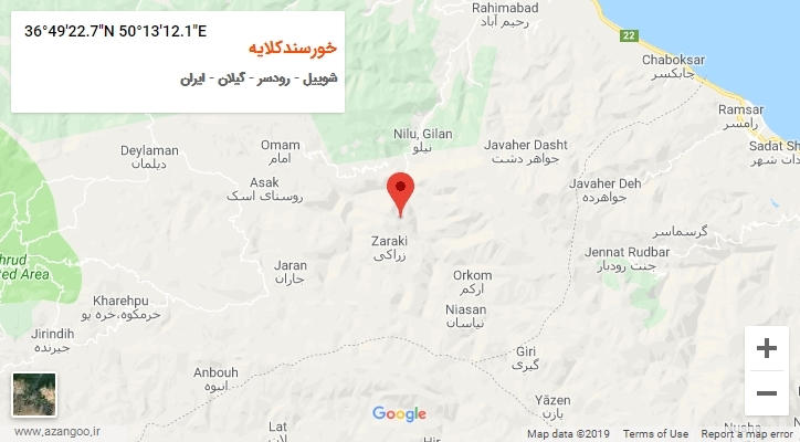 روستای خورسندکلایه بر روی نقشه