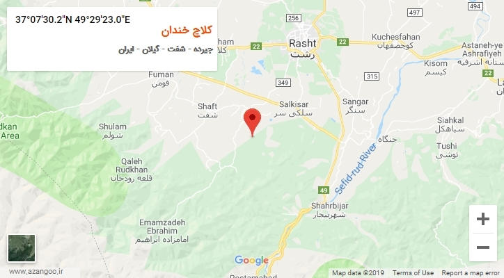 روستای کلاچ خندان بر روی نقشه