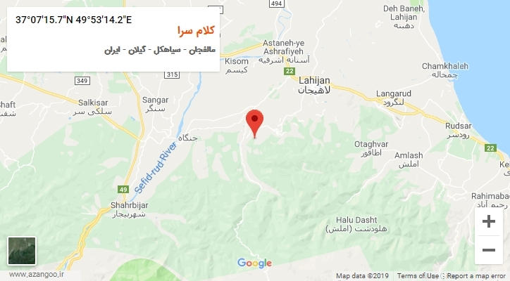 روستای کلام سرا بر روی نقشه