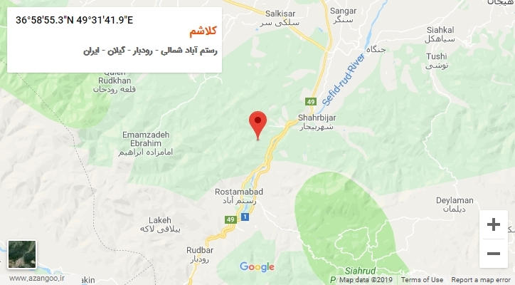 روستای کلاشم بر روی نقشه