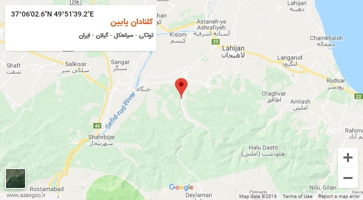 روستای کلنادان پایین بر روی نقشه