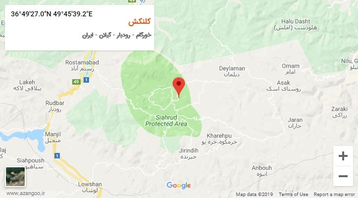 روستای کلنکش بر روی نقشه