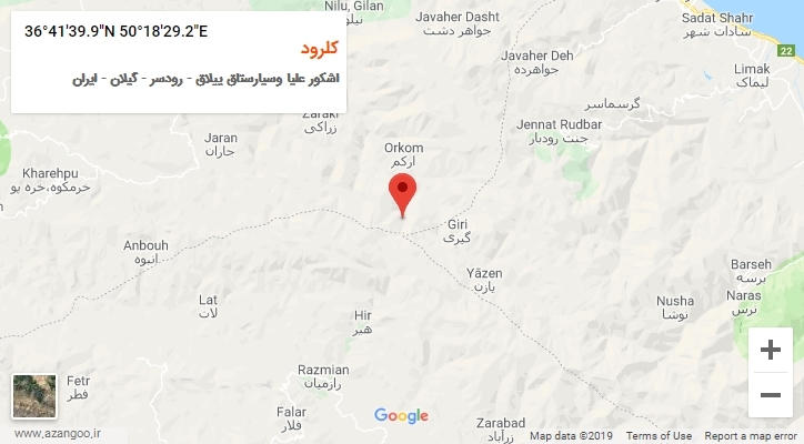 روستای کلرود بر روی نقشه