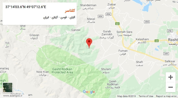 روستای کلتاسر بر روی نقشه